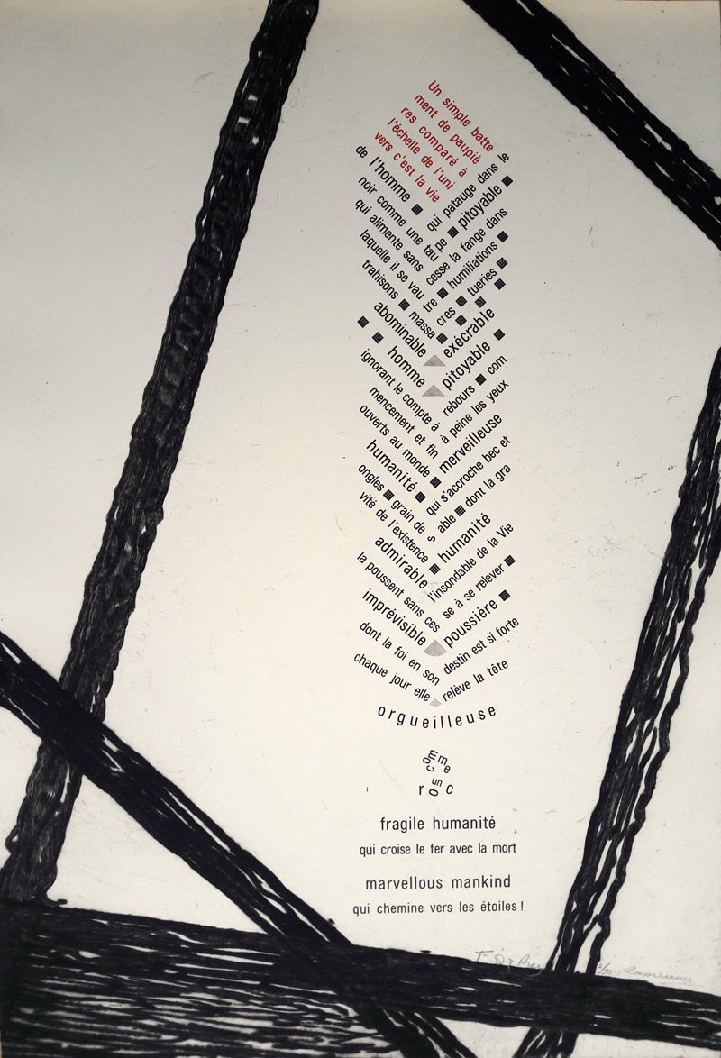 Texte de François Da Ros, eau-forte de Martine Rassineux, typographie au plomb mobile de François Da Ros.