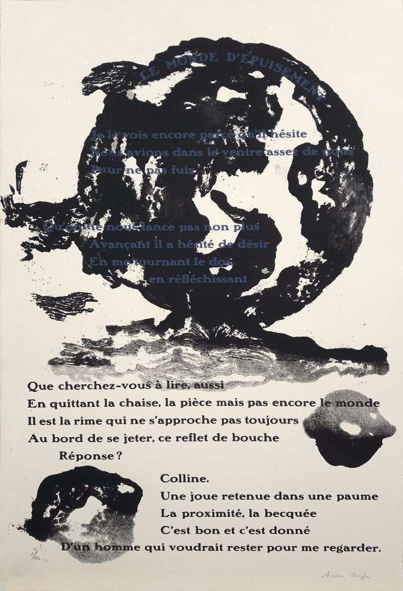 Estampe avec la Lettre - texte de Marie-Claire Bancquart, typographie de François Da Ros, eau-forte de Martine Rassineux 