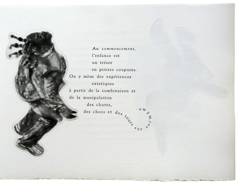 Ilinx, texte de Régine Detambel, typographie de François Da Ros, eaux-fortes au lavis de Martine Rassineux, Editions Anakatabase 2010