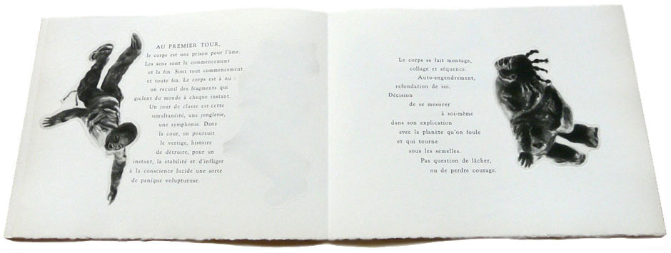Ilinx, texte de Régine Detambel, typographie de François Da Ros, eaux-fortes au lavis de Martine Rassineux, Editions Anakatabase 2010