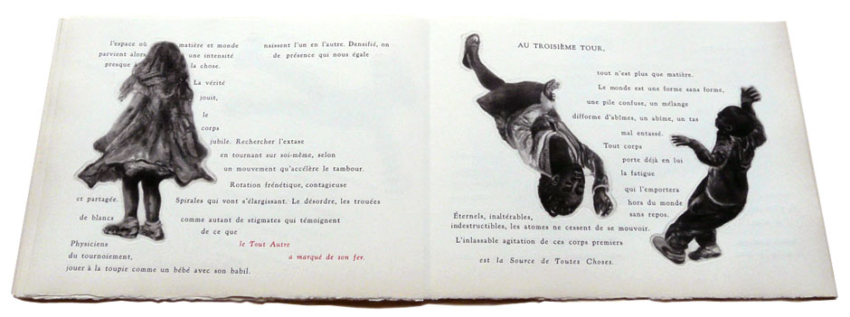 Ilinx, texte de Régine Detambel, typographie de François Da Ros, eaux-fortes au lavis de Martine Rassineux, Editions Anakatabase 2010