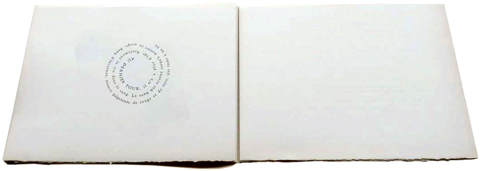Ilinx, texte de Régine Detambel, typographie de François Da Ros, eaux-fortes au lavis de Martine Rassineux, Editions Anakatabase 2010