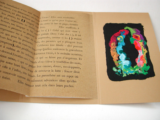 Entre Parenthèses, texte de Gérard Farasse, typographie de François Da Ros, gravures de Martine Rassineux